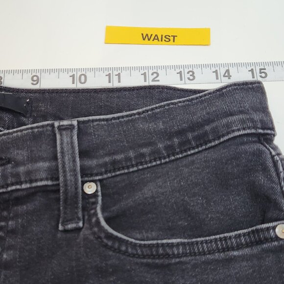 Joes Cropped Skinny Jeans Womens 29 Faded Black Denim Raw Hem Stretch VV15X - Picture 6 of 8